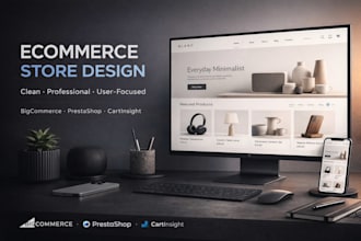 design or redesign your ecommerce store for a clean and professional look