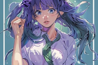 draw illustration, manga, cover books with anime style
