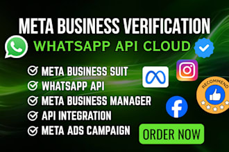 do meta business verification, whatsapp api setup and meta app approval fast