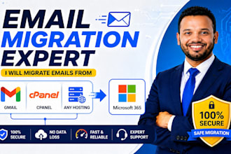 migrate emails from gmail, cpanel or any hosting to microsoft 365
