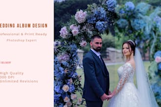 design professional wedding album and photobook in photoshop