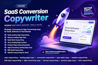 write saas landing page copy high converting saas sales copy b2b saas