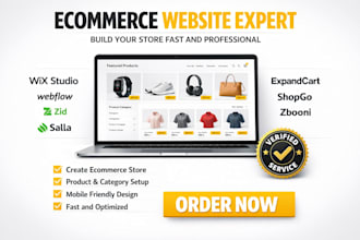 build wix studio webflow zid salla expandcart shopgo zbooni ecommerce expert