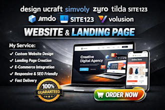 design ucraft simvoly zyro tilda site123 jimdo volusion website landing page