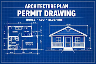 draw architecture plan permit drawing adu layout small house garage plan
