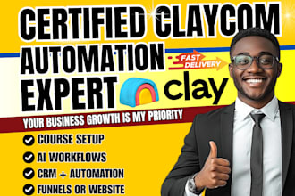 setup clay com , hubspot, zoho crm, apollo io, n8n, dubsado crm and  monday crm