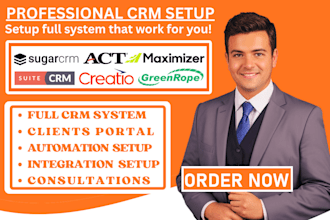 setup sugarcrm suitecrm creatio act maximizer greenrope and automation