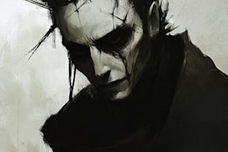 do a character design of a fantasy, horror and thriller