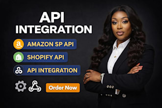 do amazon sp api, shopify api, rest api integration, ebay, and automation