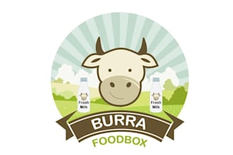 create an eye catching farm fresh logo with food box