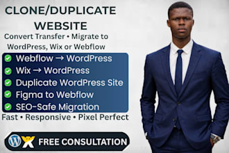 clone duplicate website to webflow website wordpress website webflow website wix