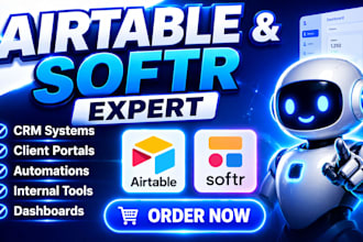 build airtable database softr client portal CRM internal tool automation