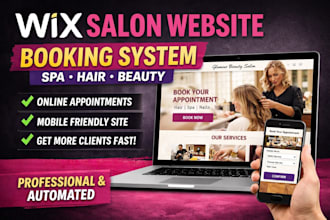 wix salon website booking system spa hair beauty appointment website