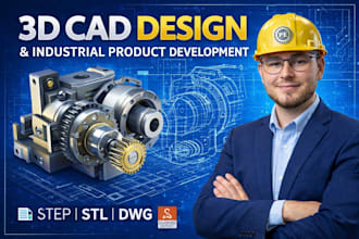 do 3d cad design, 3d cad modeling and industrial product design in solidworks