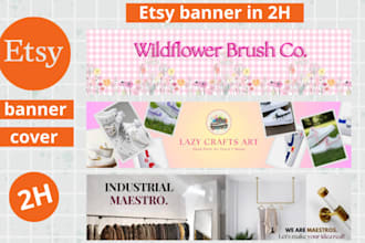 design a professional minimalist etsy banner in 2h express