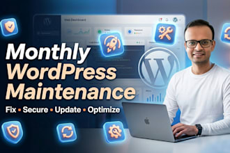 provide monthly wordpress maintenance, fixes, and security