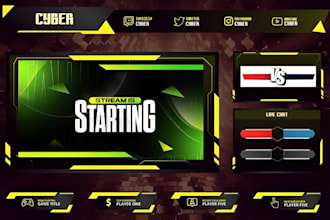 design professional twitch overlay, stream package, and gaming branding