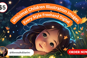 create freehand children illustration images