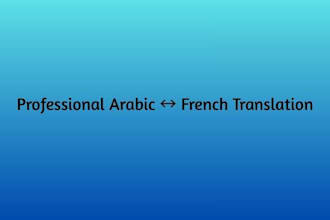write and translate short texts in arabic and french