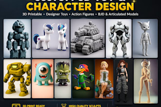 design custom 3d designer toys, vinyl figures, action figures