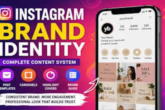 design a modern instagram brand identity and content system for your business