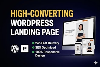 design wordpress landing page using elementor