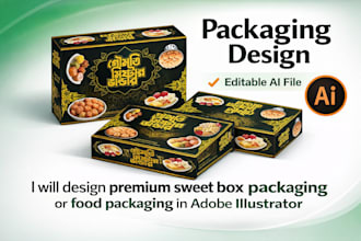 design premium sweet box packaging and food packaging design