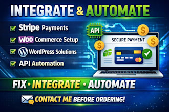 integrate stripe payment woocommerce wordpress and API automation