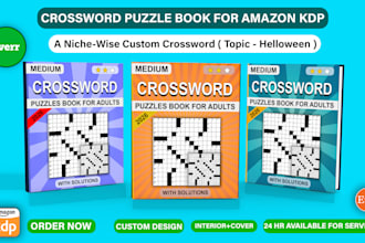 create custom niche themed crossword activity puzzle book for amazon KDP