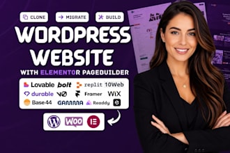 migrate, clone lovable, replit, durable, v0, wix or build a wordpress website