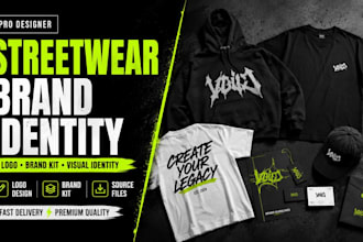 design a premium streetwear clothing brand identity