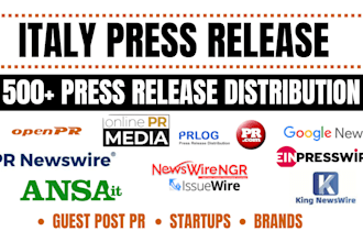 write italy press release, PR distribution on italian media sites, guest post PR