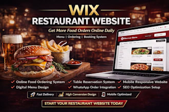 wix restaurant website design redesign online food ordering menu booking system