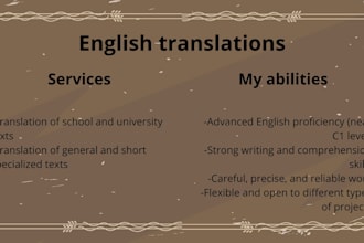 translate a variety of texts