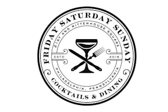 make custom vintage logo for a cocktail bar and restaurant