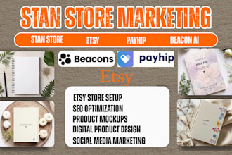 design payhip store, stan store, pensight website, digital store