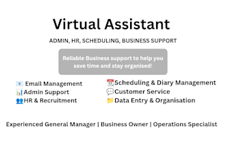 be your reliable virtual assistant for admin and business support