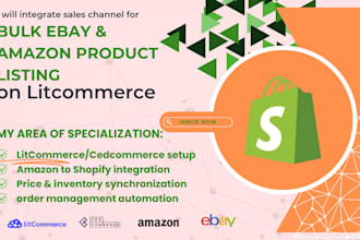 integrate sales channel for bulk product listing of amazon, ebay on litcommerce