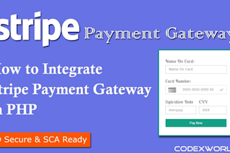 integrate secure payment gateway ,stripe 2d 3d payment process for your business