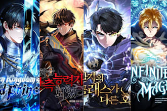 draw webtoon cover manhwa cover anime light novel webnovel cover art comic book