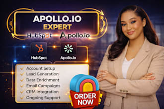 setup apollo io sequences, clay com, hubspot crm workflow and zapier automation