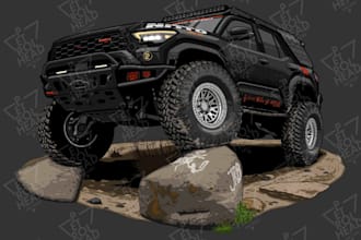 convert any vehicle and character into vector artwork