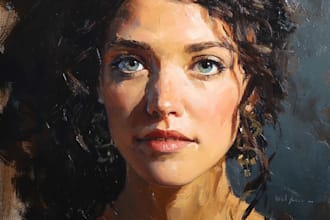 draw a artistic oil painting on oil canvas