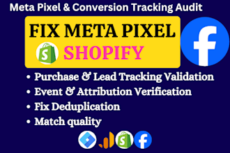 audit your meta pixel, fb capi, conversion tracking shopify