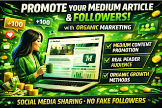 promote your medium article, medium followers with organic marketing