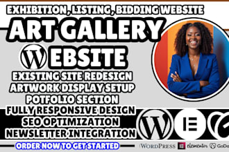 art gallery website art portfolio website art listing website art bidding site