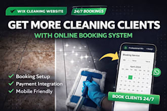 wix cleaning website booking  payment system for cleaning businesses