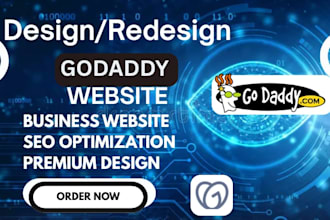 design or redesign godaddy website, godaddy landing page or godaddy online store