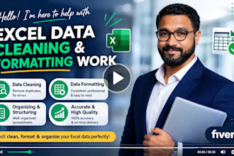 clean, format, merge, split excel data
