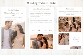 create a modern wedding invitation website with rsvp and countdown